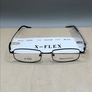 X-Flex MT922 Eyeglasses 50-19-140 Black Rectangualr Full Rim Memory Titanium.